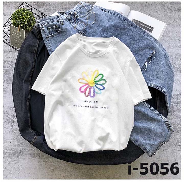 Áo Thun Unisex Nữ In Bông Hoa 7 Màu