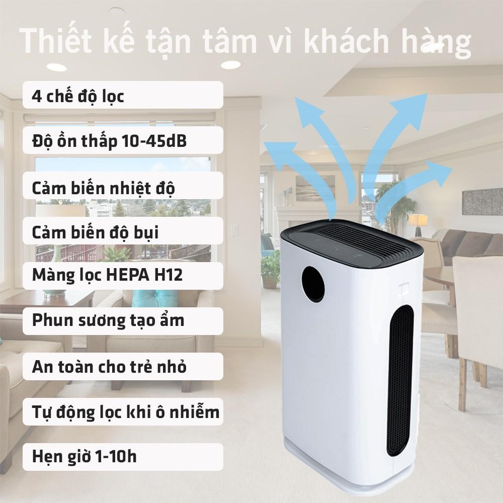 Máy lọc không khí Vie - Home tích hợp cấp ẩm cho phòng diện tích rộng 50 - 70 m2 ( Hàng chính hãng)