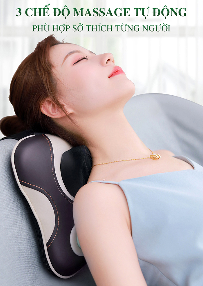 Máy Massage Đấm Bóp Cổ Vai Gáy Nikio NK-136DC - Xoa Bóp Con Lăn Kết Hợp Hồng Ngoại, Hỗ Trợ Mát Xa Lưng, Đùi, Tay, Giảm Đau Nhức Toàn Thân - Pin Sạc Không Dây Tiện Lợi
