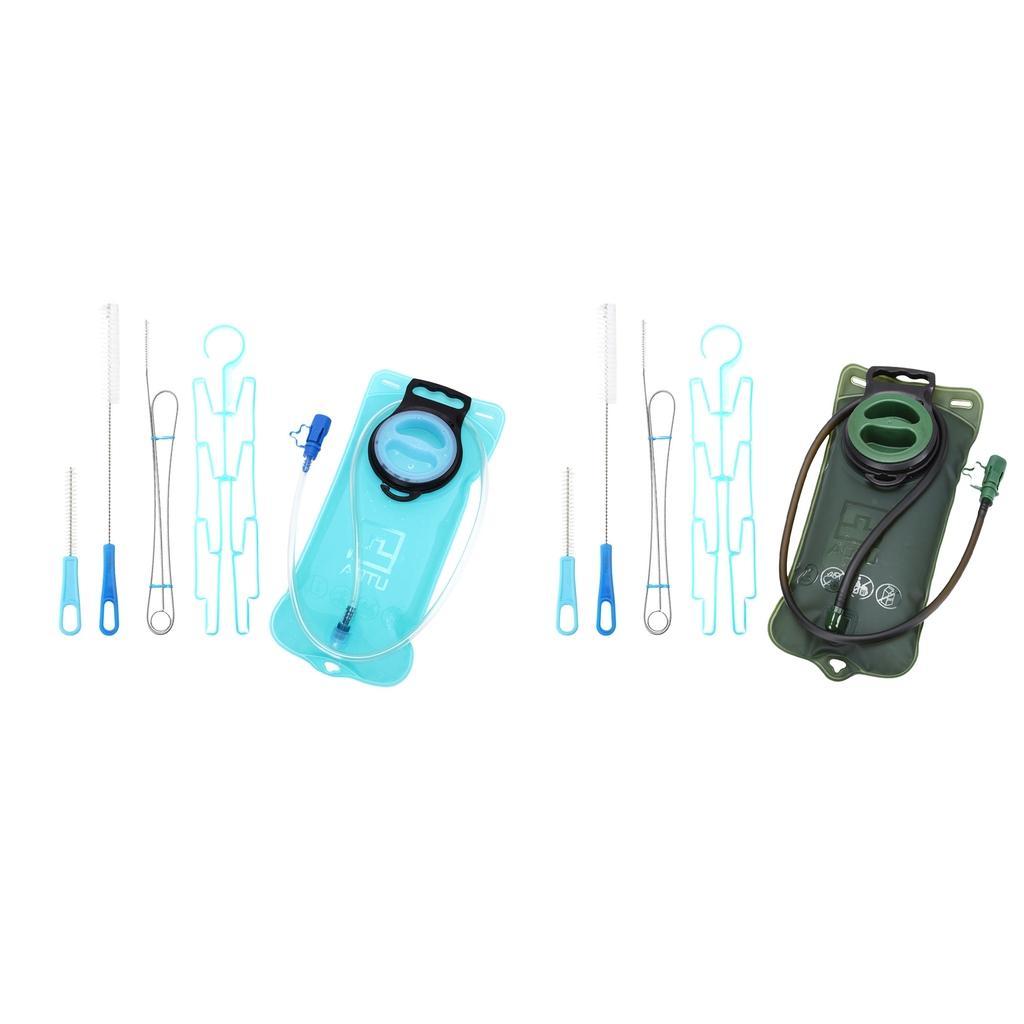 2L Hydration Bladder Outdoor Camping Water Storage Bag Water Reservoir with Cleaning Brush Drying Rack