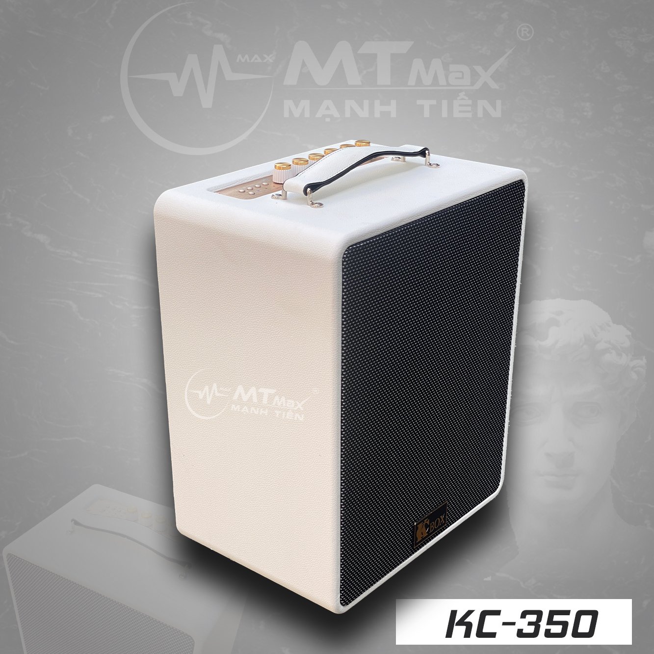 Dàn âm thanh di động KCBox KC-350 - Loa kéo, loa xách tay di động 3 đường tiếng - Hệ thống bass và 1 treble, 1 mid - Kết nối bluetooth 5.0, AUX, USB - Kèm 2 micro không dây UHF - Thiết kế cực sang trọng - Hàng nhập khẩu