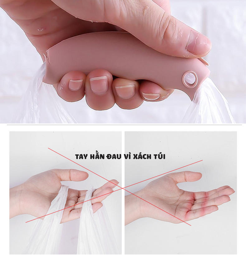 Combo 4 Silicone Picker kẹp quai xách túi cho tay đỡ đau giúp xách đồ nhẹ nhàng hơn – Mihoco2021-Giao màu ngẫu nhiên