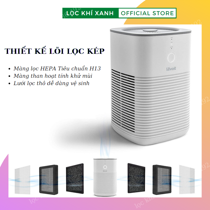 Màng lọc không khí cho máy Levoit LV-H128 . Lõi lọc hepa kết hợp carbon giá rẻ chất lượng cao