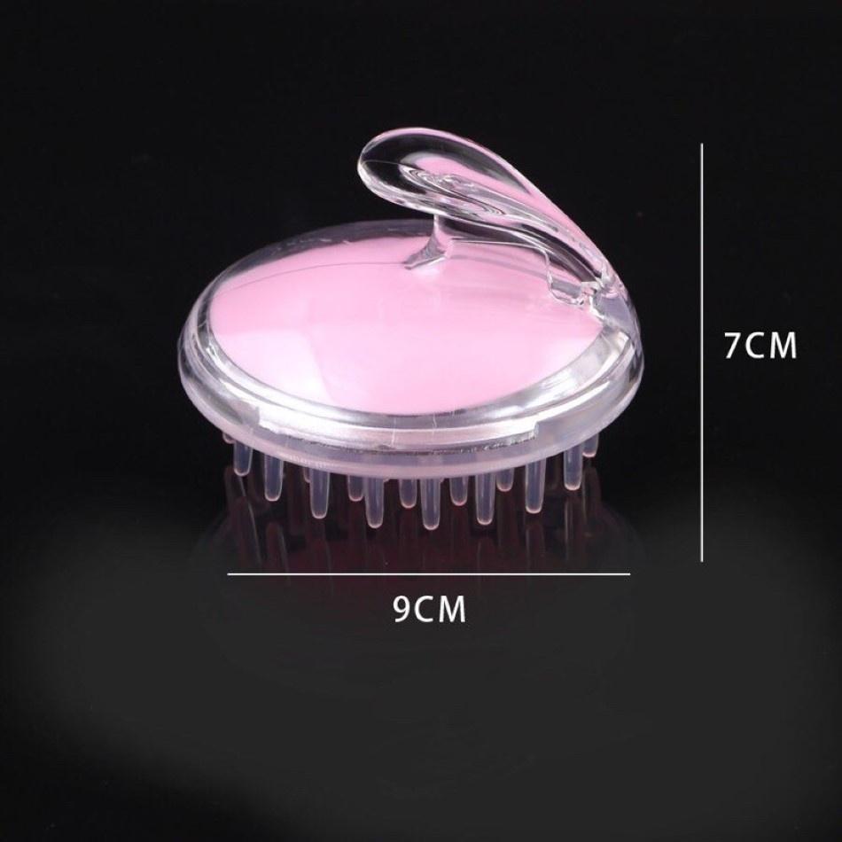 Lược gai gội đầu massage silicon có cán cầm tiện lợI