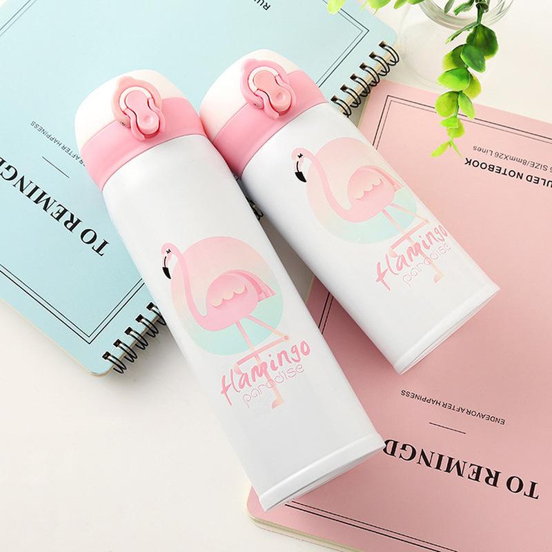 Du lịch Cà Phê Cốc Tập Uống 350/500ML Thép không gỉ Kỳ Lân Bình Giữ Nhiệt Ly Chân không Giữ Nhiệt Trẻ Em Nước Ấm Chén Trà thermocup, Q