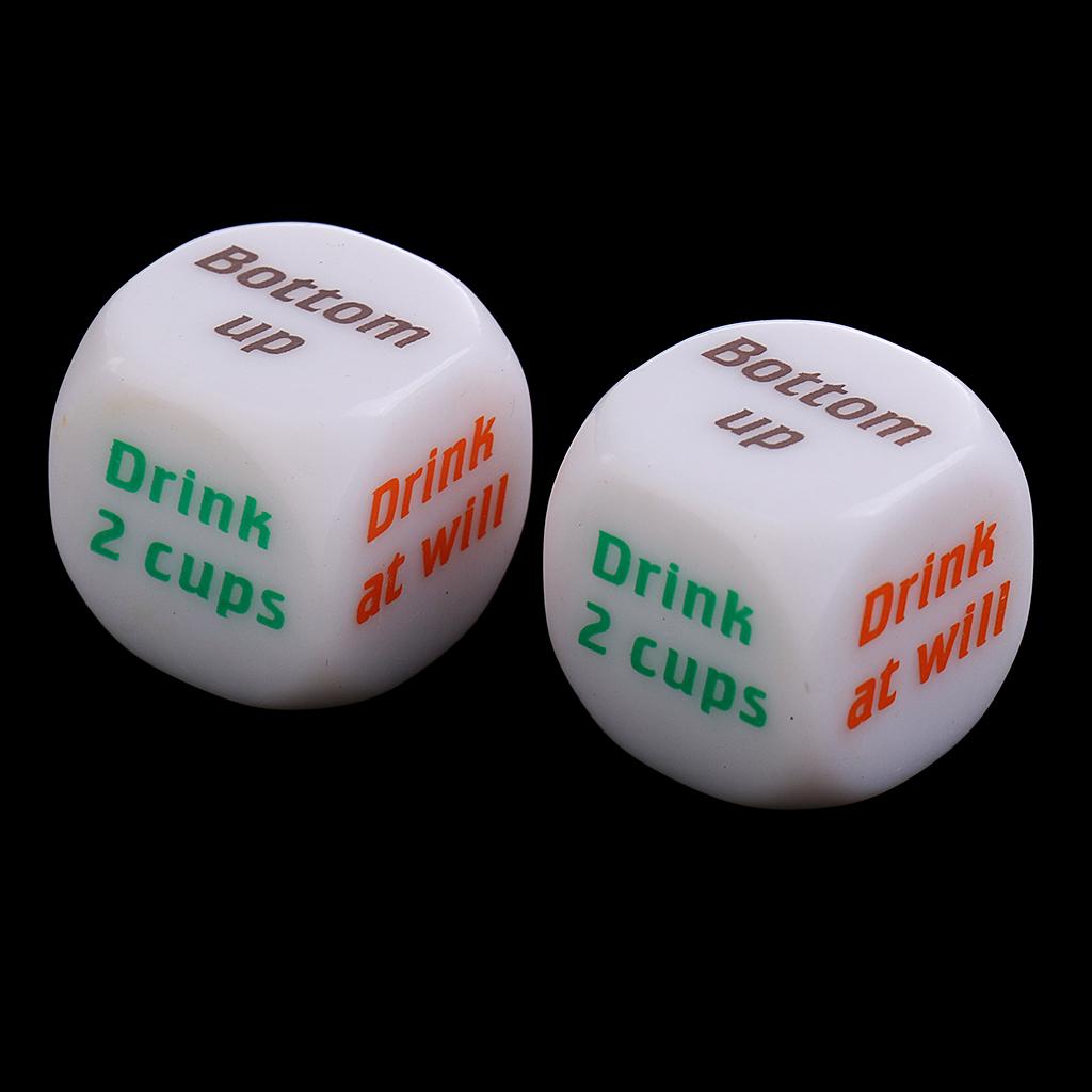 2Pcs Six Sided Dice Creative Beer Drinking Decider for Party Drink Props Toy