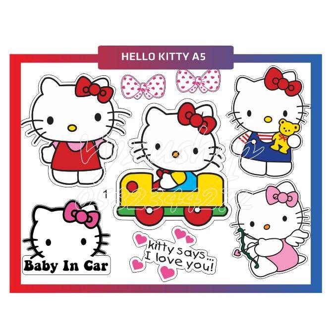 Combo 20 sticker decan Hello Kitty, decal ngoài trời không sợ mưa nắng,sticker trang trí cho bé yêu dán tại nhà