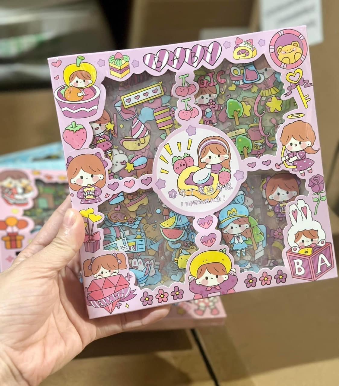 Hộp 100 Tấm Sticker, Hình Dán Sticker Các Mẫu Trang Trí Sổ Tay, Cặp, Hộp Bút, Laptop, Điện Thoại