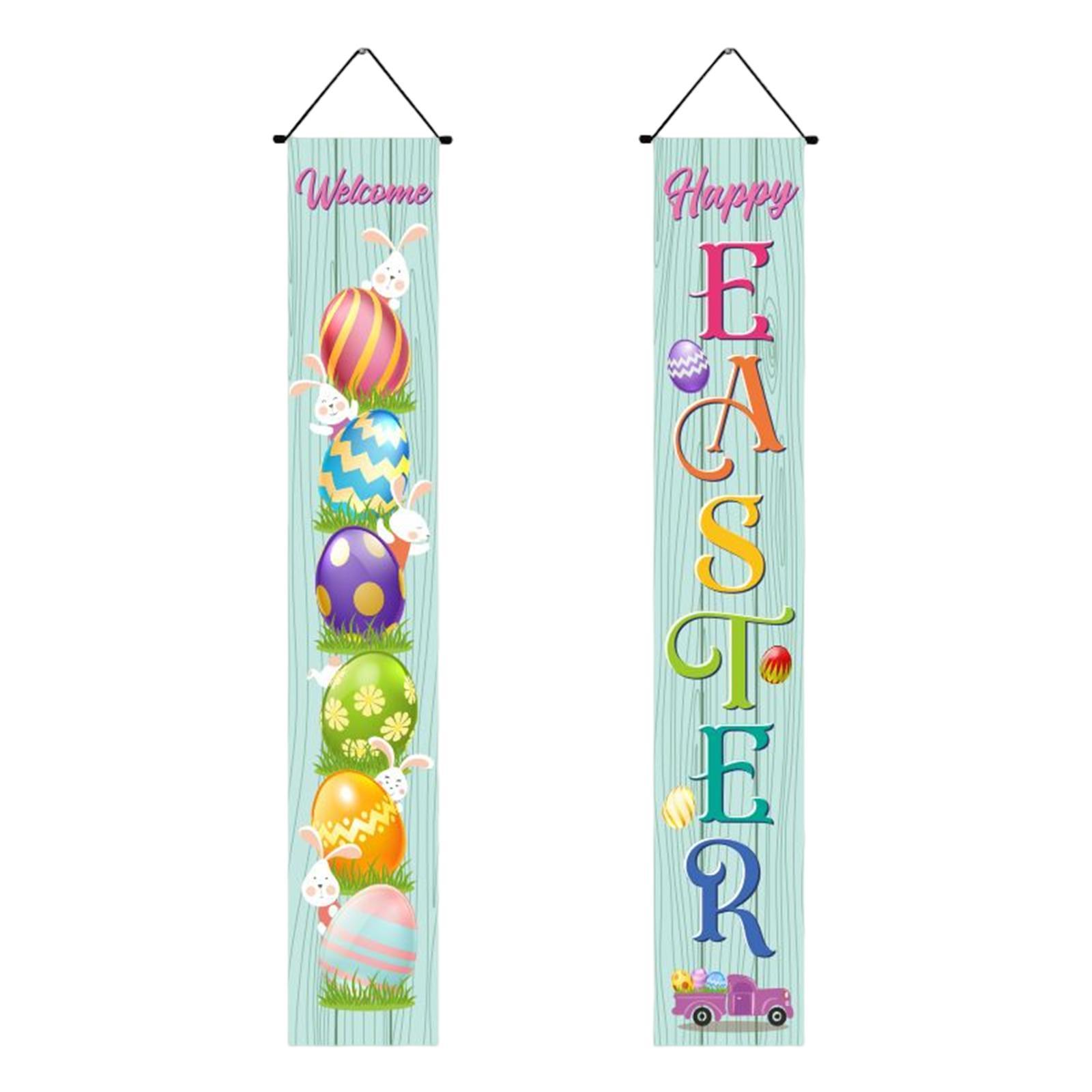 Easter Banners Hanging Door Decorations for Holiday Easter Party Photo Props