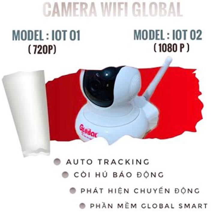 Camera IP WiFi quay quét 360 HD 720P Global IOT01 hàng chính hãng