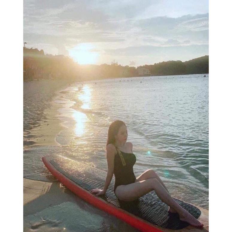 freeship Bikini liền 1 mảnh đen lệch vai sexy quyến rũ mặc đi biển đi bơi