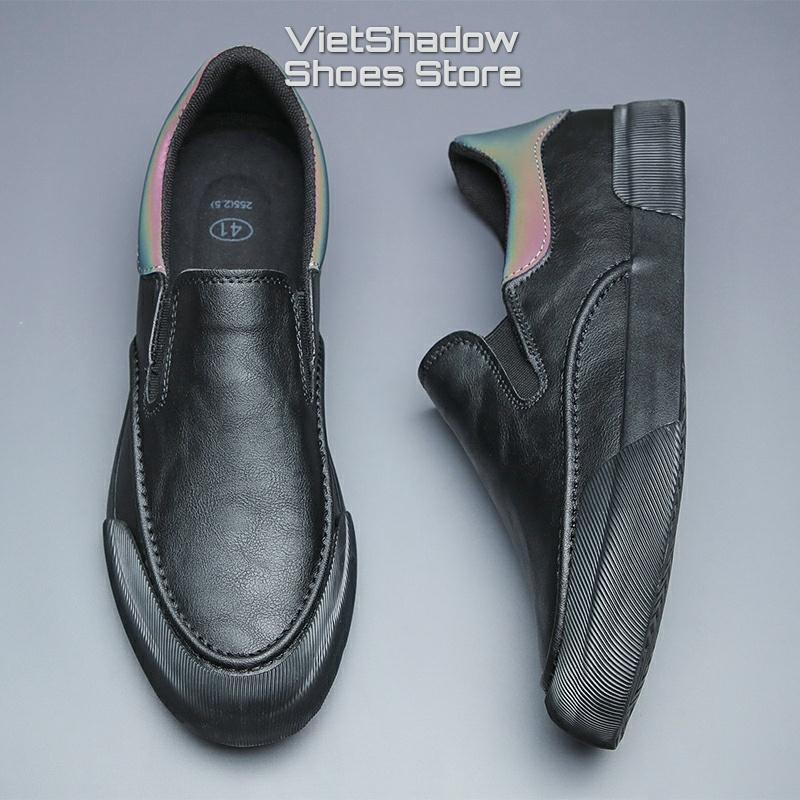 Slip on, giày lười nam thương hiệu BAODA - Chất liệu da PU, đế cao su 3 màu kaki, đen, ghi - Mã SP 22405