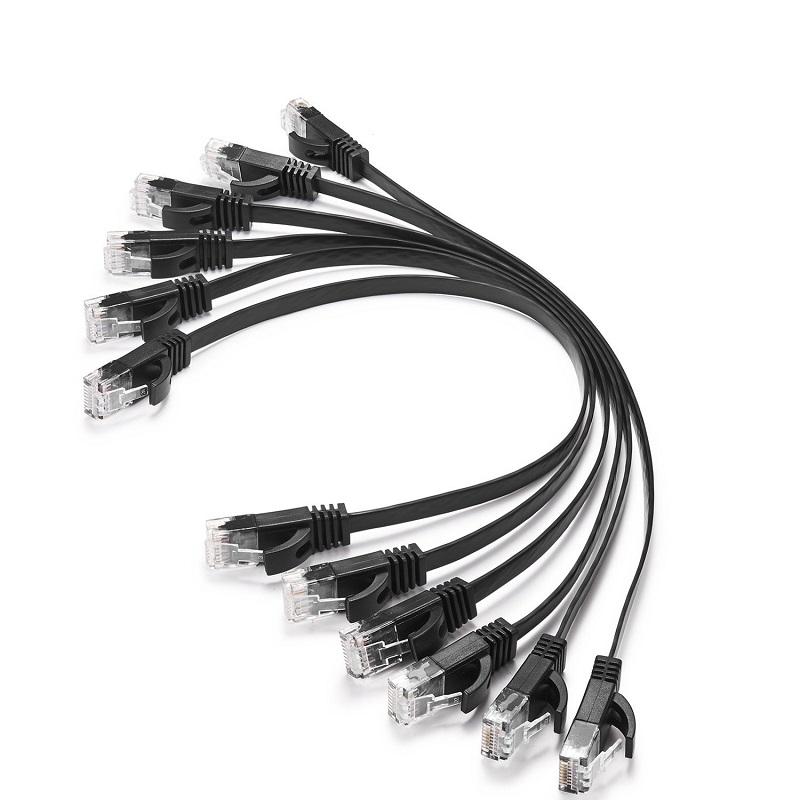 6 gói 15cm 50cm 1m 2m3m5m10m 30m 98FT cáp CAT6 Phẳng UTP Ethernet Mạng RJ45 Miếng Dán LAN cáp màu đen/xanh dương/màu trắng