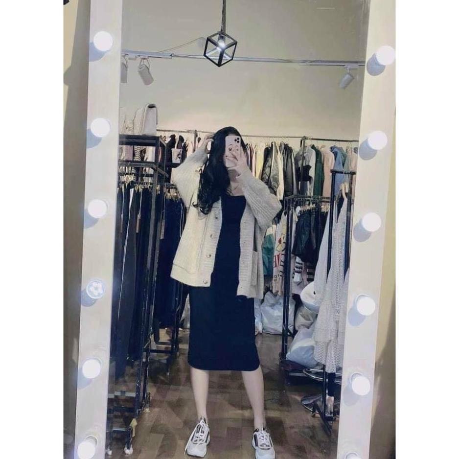 ĐẦM MAXI 2 DÂY ĐEN BASIC