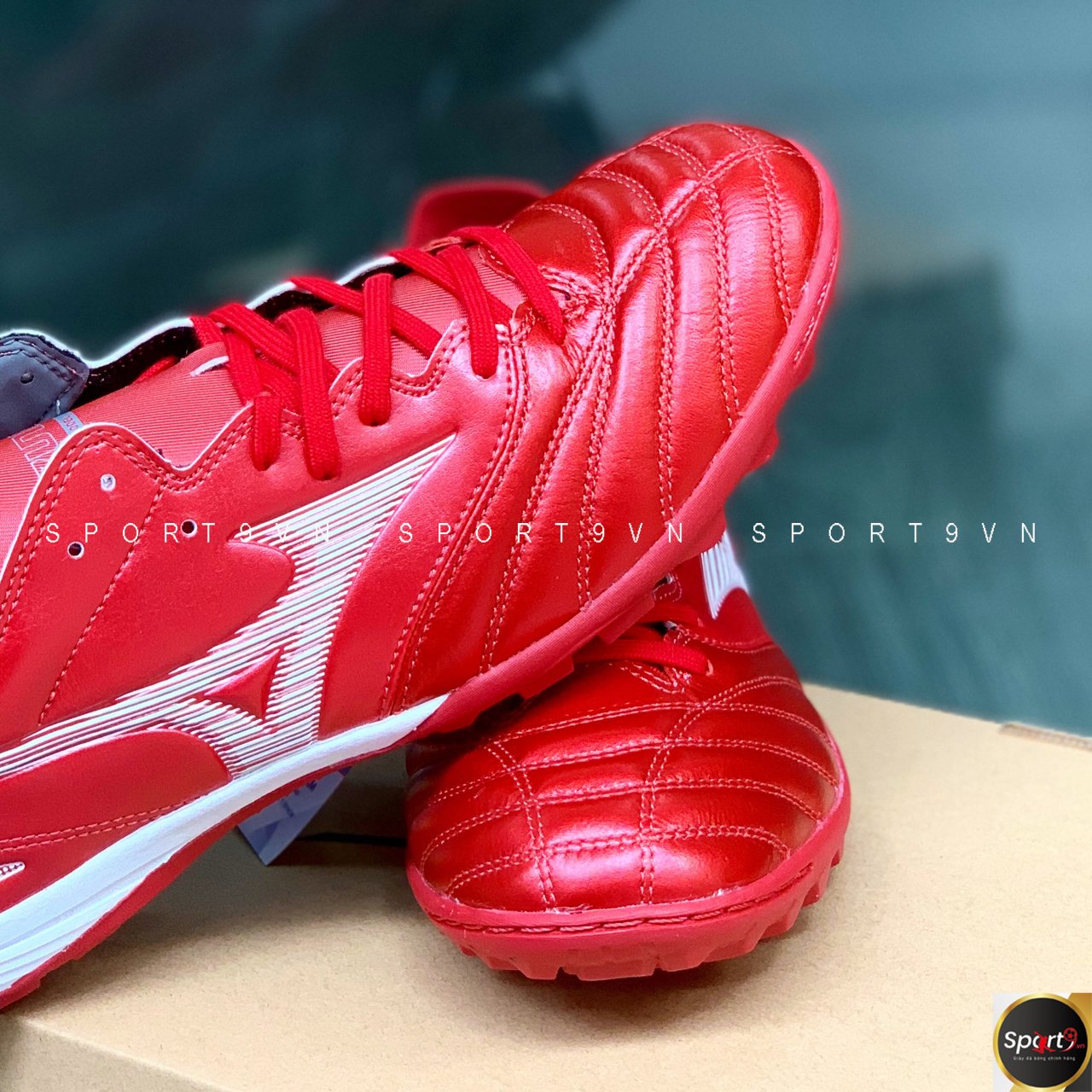 Giày đá bóng Mizuno Morelia Neo III Pro AS - P1GD228460 - Đỏ mận/Xám