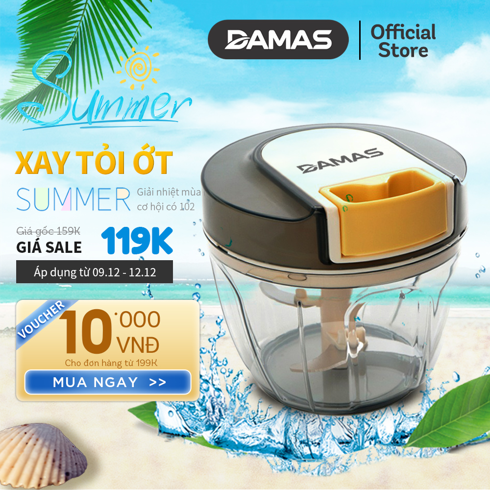 Dụng Cụ Băm Rau Củ Quả , Xay Tỏi Ớt , Xay Thịt Cầm Tay Damas Quick Chopper A397 - Hàng Chính Hãng - Loại 650Ml