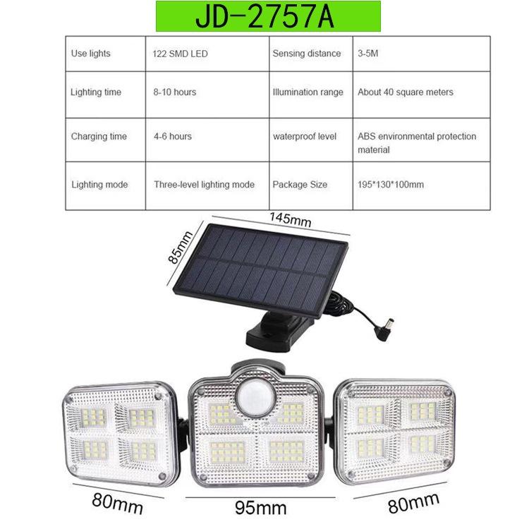 Đèn năng lượng mặt trời cảm ứng, loại đèn led cảm biến hồng ngoại kèm thiết bị điều khiển từ xa với nhiều chế độ sáng