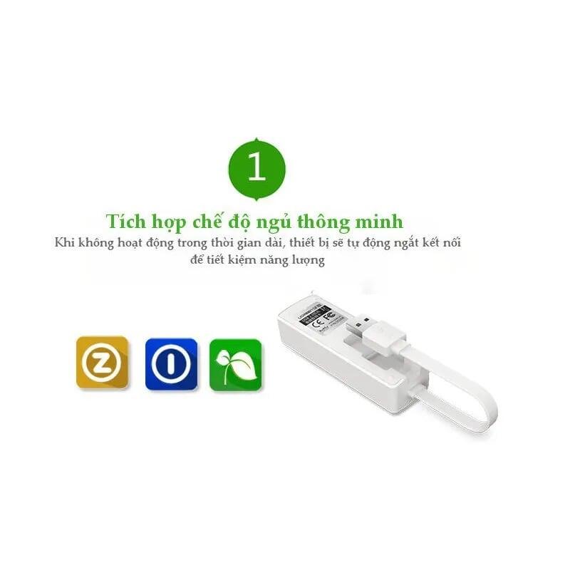 Ugreen UG2026820268TK 15CM màu Trắng Cáp chuyển đổi USB 2.0 sang cổng LAN RJ45 tốc độ 100Mbs dáng dẹt - HÀNG CHÍNH HÃNG