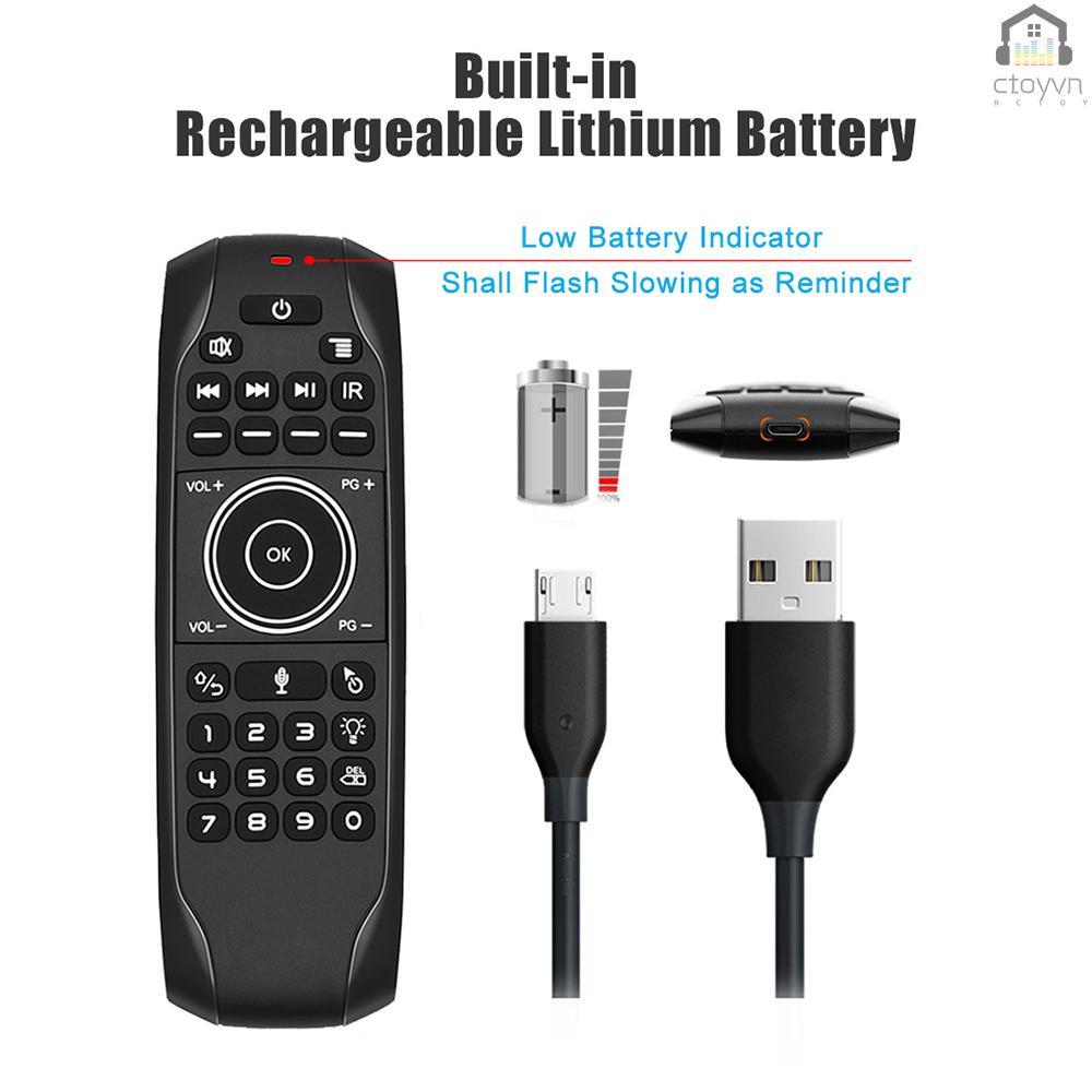 Bàn phím không dây 2.4G điều khiển bằng giọng nói 6 trục cho TV thông minh Android TV BOX PC