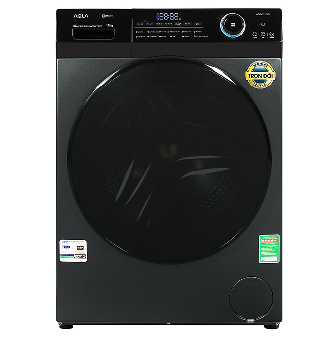 Máy giặt cửa trước Aqua 11kg AQD-D1102G.BK - Hàng chính hãng - Chỉ giao HCM, Hà Nội, Đà Nẵng, Hải Phòng, Bình Dương, Đồng Nai, Cần Thơ