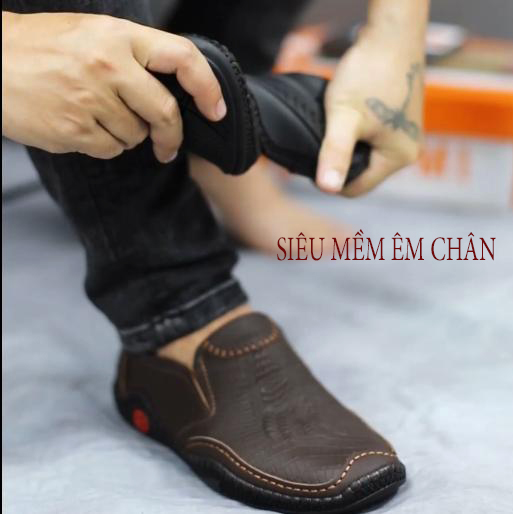 giày lười nam da bò đế cao su khâu-xem hàng mới thanh toán