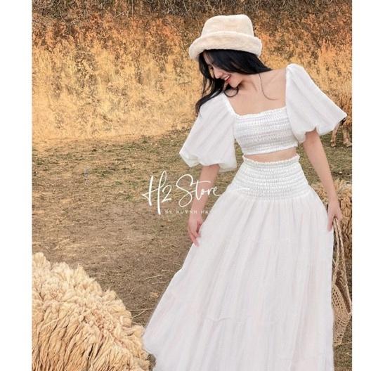 Sét maxi đi biển nhún xoè