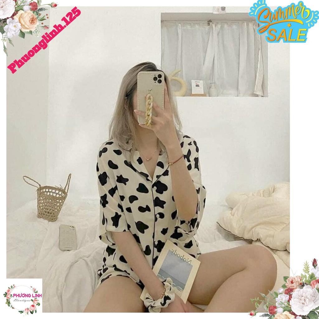 BỘ PIJAMA ĐÙI HT BÒ SỮA