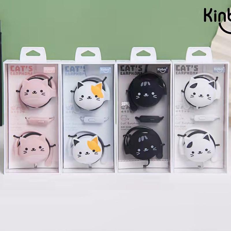 Phong cách mới nhất nút tai treo KN-3064 sáng tạo mới hoạt hình dễ thương điều khiển dây tai nghe nhạc có dây với cáp tai nghe đánh dấu