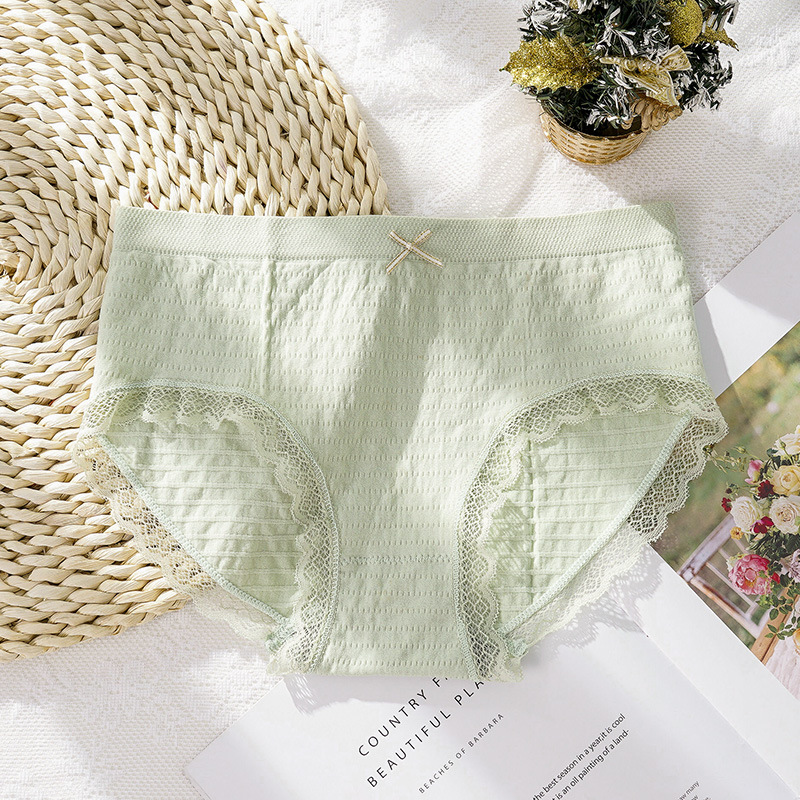 Quần lót nữ Cotton viền ren phom rộng ôm mông thoải mái thoáng khí QL008