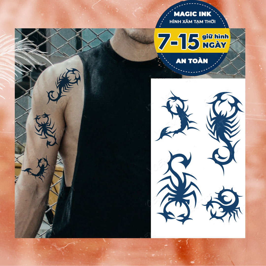 Hình xăm dán tạm thời 15 ngày Magic Ink - mz142 - xăm giả đẹp & ngầu y xăm thật, chống nước 100%