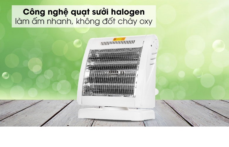 Đèn Sưởi Điện 2 Bóng Halogen 800W Xoay 90 Độ - Hàng Chính Hãng