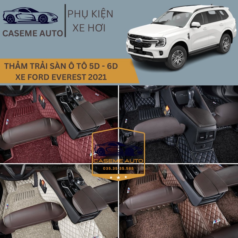 [FORD EVEREST] Thảm Trải Sàn, Lót Sàn Ô Tô 5D 6D Thiết Kế Theo Xe FORD EVEREST 2021 Chống Nước, Không Mùi - MẪU DIAMOND - Hàng Chính Hãng