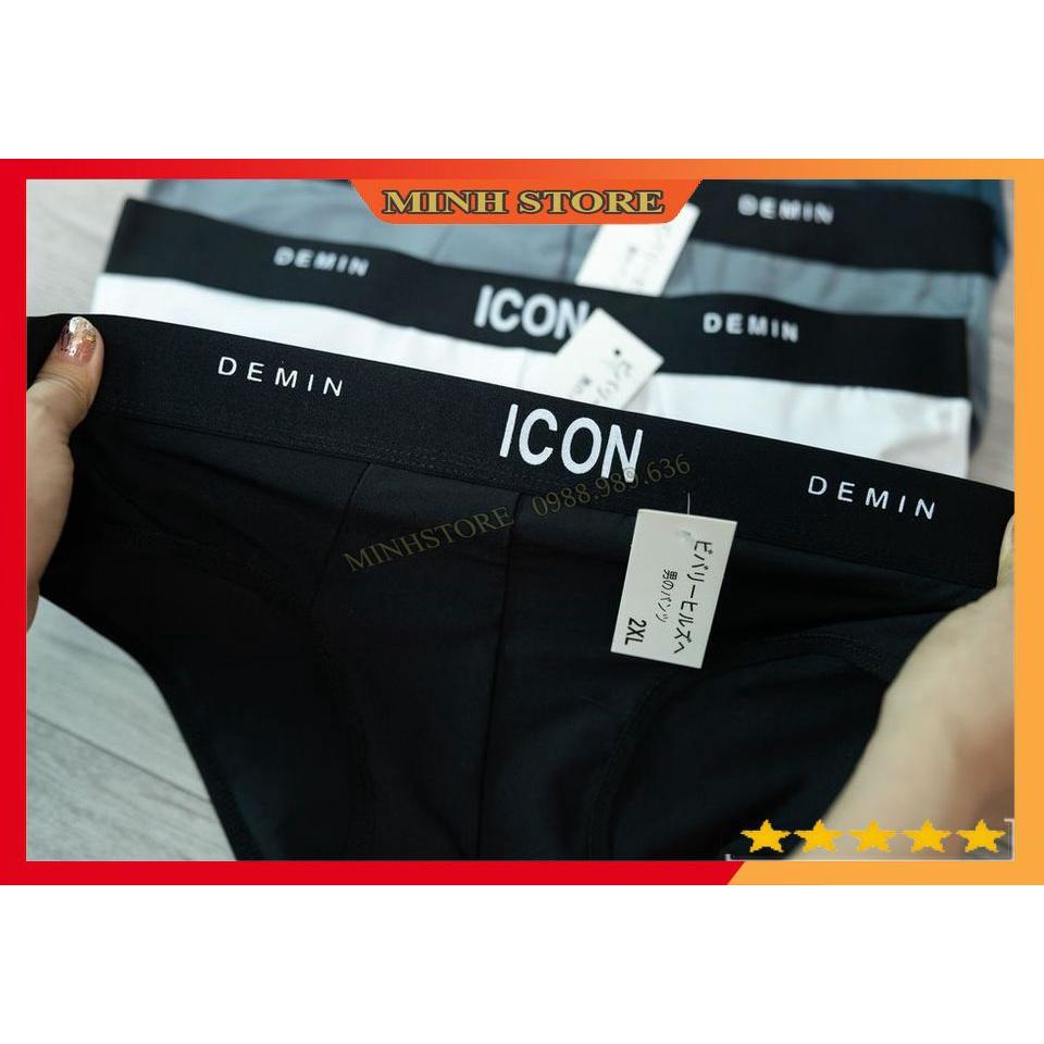 Quần lót nam tam giác ICON cotton thun lạnh giá siêu tốt, Quần sịp tam giác co dãn 4 chiều SIC01 (Che tên) - Minhstore66