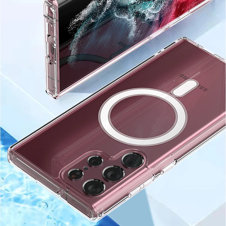 Ốp Lưng Hỗ Trợ Sạc Không Dây Cho SamSung Galaxy S22 Ultra Lưng MEKA không ố màu