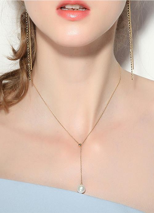 Dây chuyền nữ ngọc trai sợi mảnh style Hàn Quốc thanh lịch