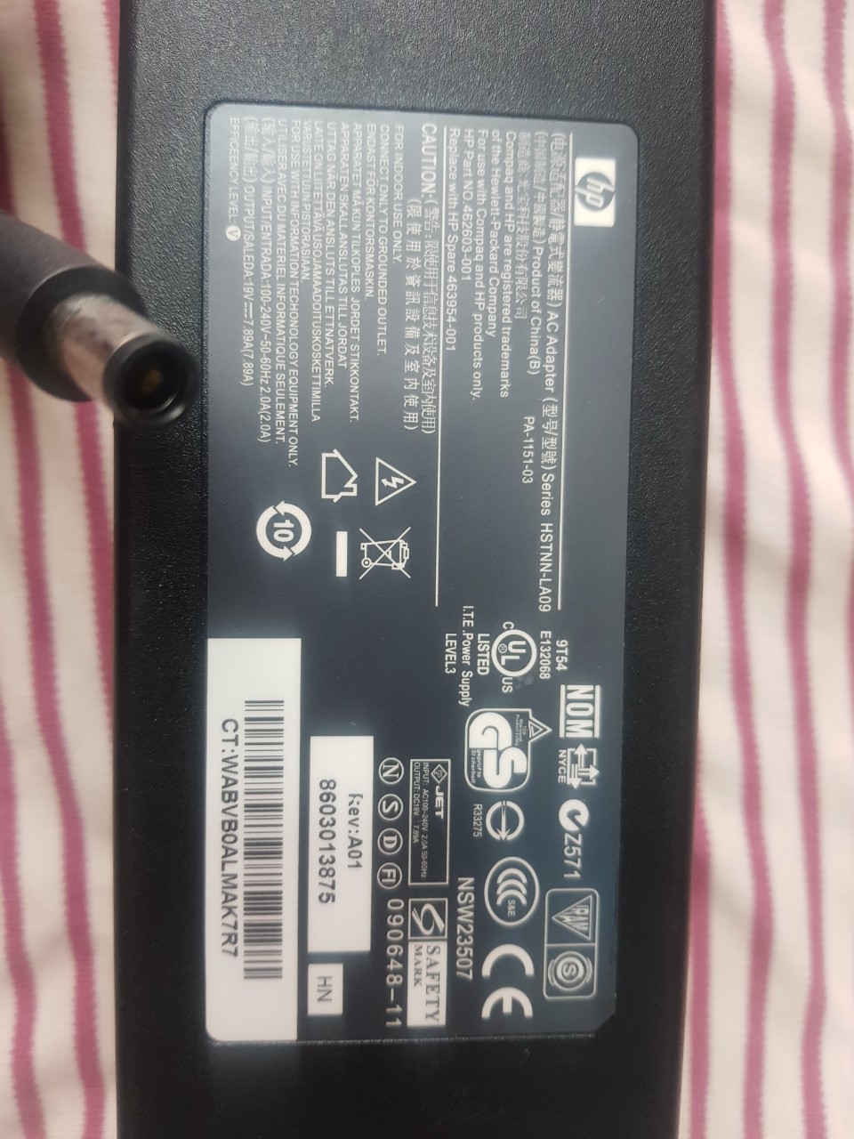 Sạc laptop HP 150w (19v-7,89A) đầu kim to 7.4mm*5.5mm, adapter sạc laptop dùng cho hp Elitebook 8560w - 8570w - Hàng chính hãng