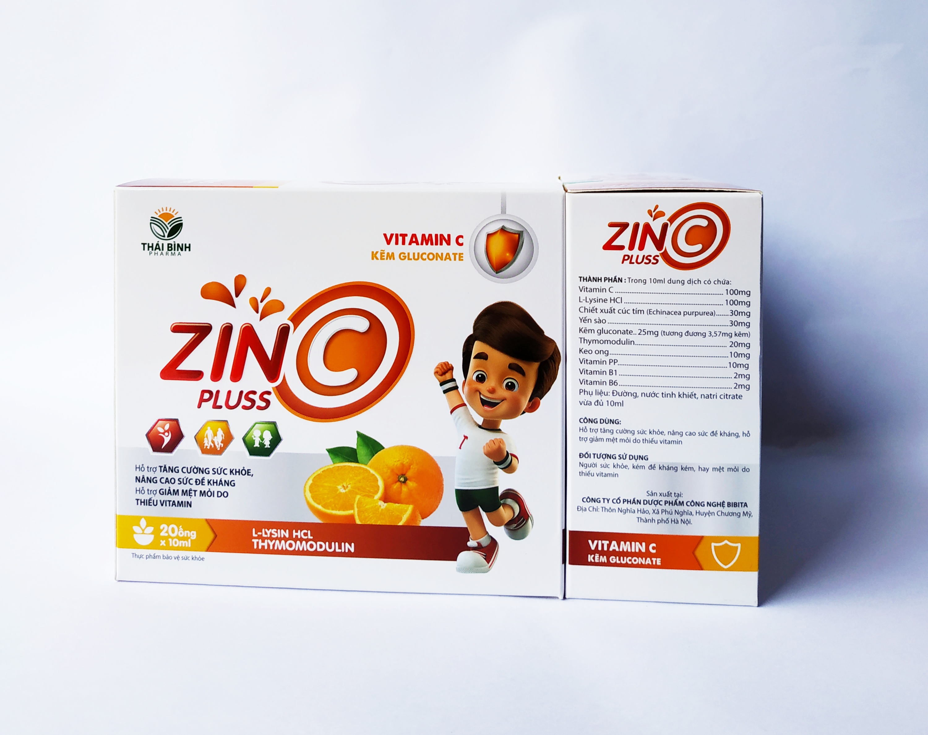 Siro Tăng Cường Sức Đề Kháng Zinc Plus - Bổ Sung Kẽm Gluconat Và Vitamin C -  Zin C Gluconat – Ngọt Thơm Dễ Uống - Hộp 20 Ống