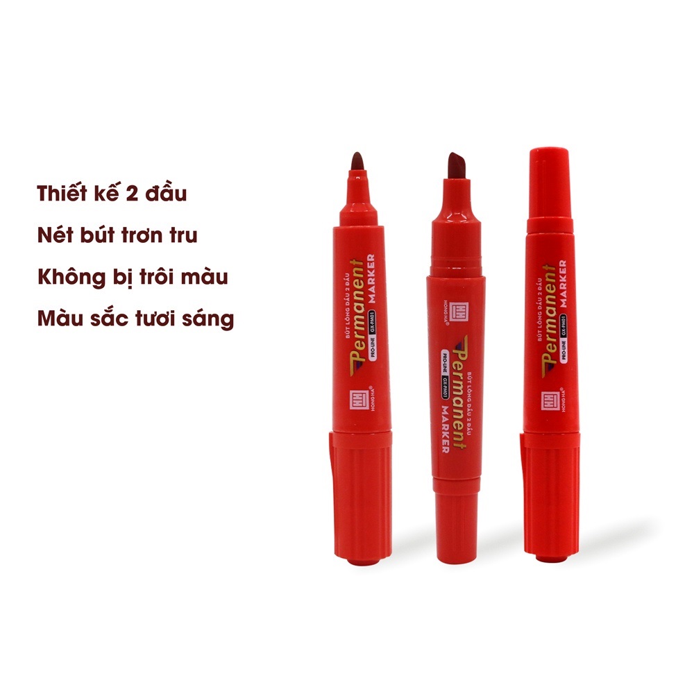 Bút lông dầu không xóa được GX-PM01, 2 đầu bút HH 6668 viết được trên nhiều bề mặt khác nhau, an toàn, không độc hại, mực chống nước, chống mờ và khô nhanh