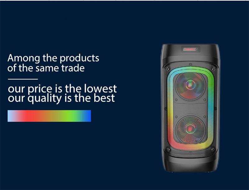 Loa Bluetooth công suất cao mới Home Dual 8 inch Squetooth Square Outdoor Audio âm thanh với micrô điều khiển từ xa micrô Color: ZQS4245