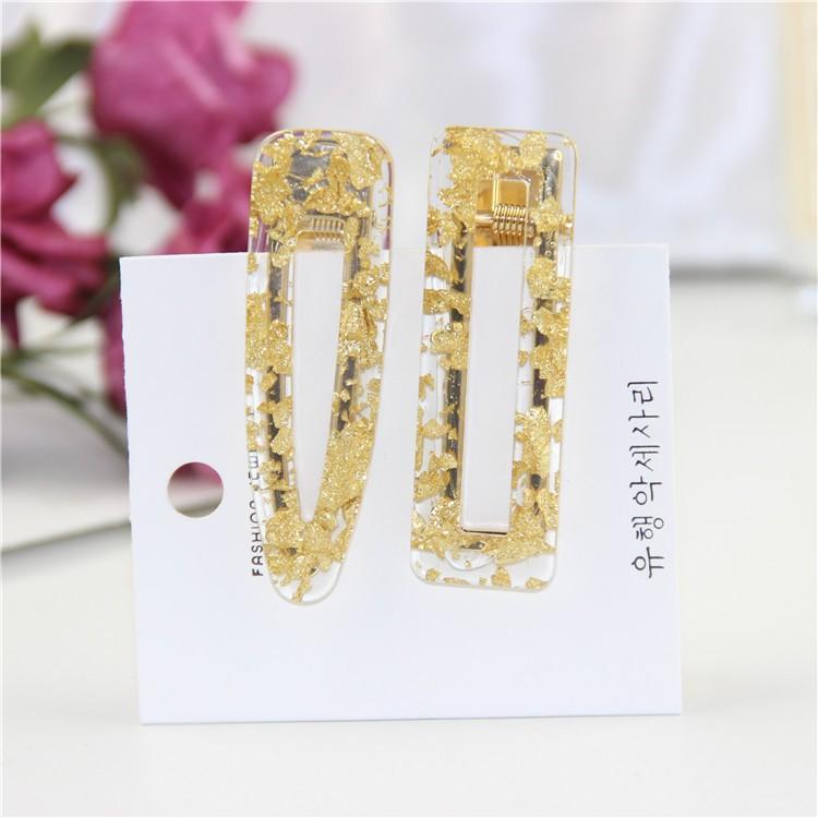 Kẹp tóc nhựa trong rắc nhũ lấp lánh sang chảnh