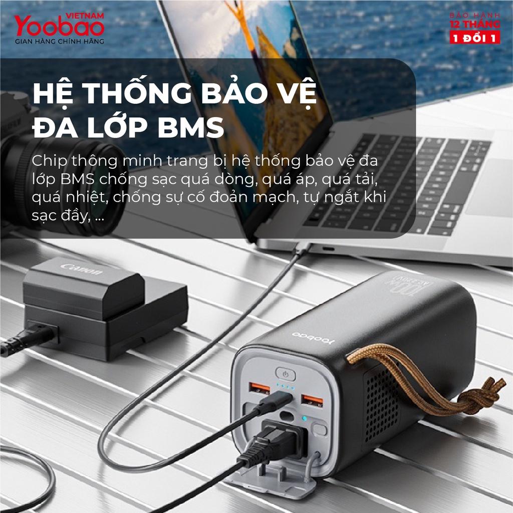 Trạm sạc dự phòng Yoobao EN100 dung lượng 20000mAh Tích hợp đèn pin 20000mah PD45W 220V/100W - Hàng chính hãng