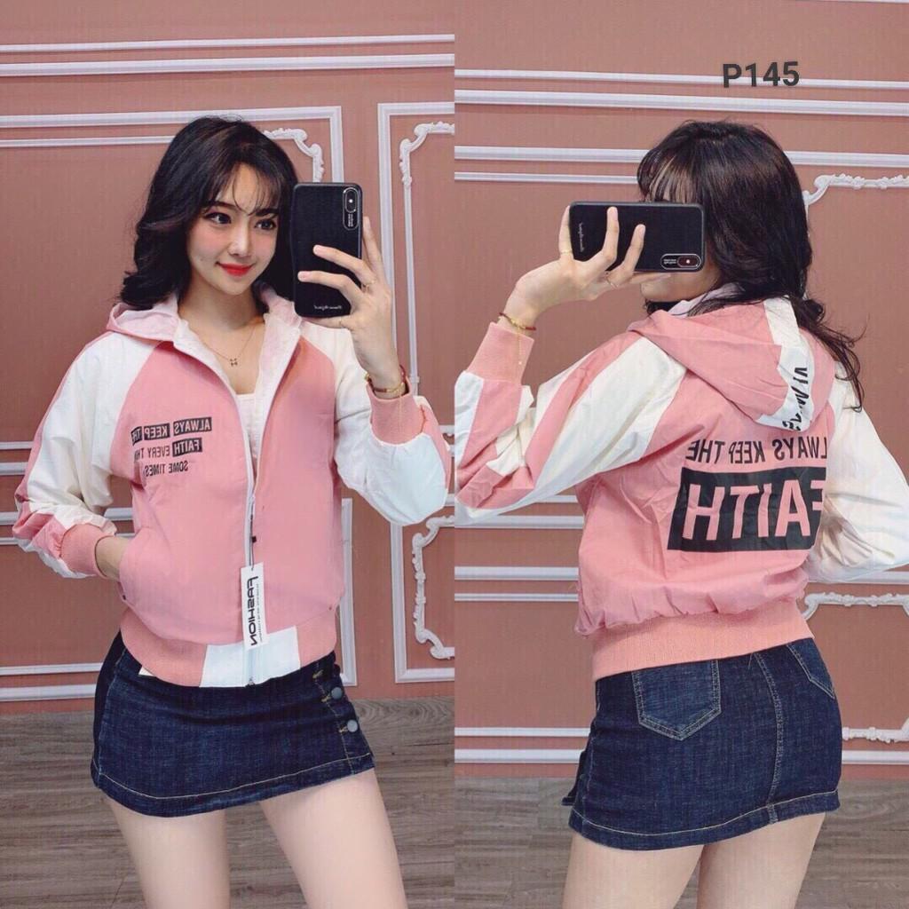 ÁO KHOÁT DÙ IN CHỮ THỜI TRANG DỄ THƯƠNG