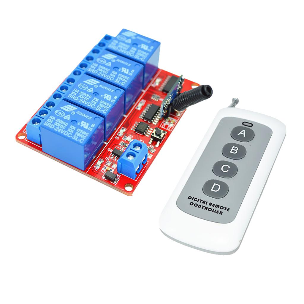 4CH Relay Wireless Remote Control with 30m Distance Receiver