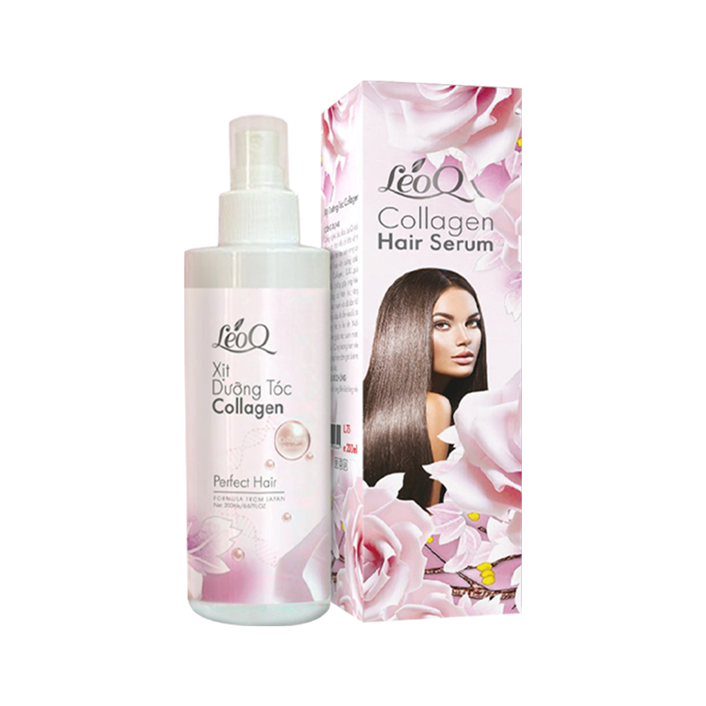Xịt Dưỡng Tóc Collagen LeoQ Ngăn Gãy Rụng Bóng Tóc 200ml  L75