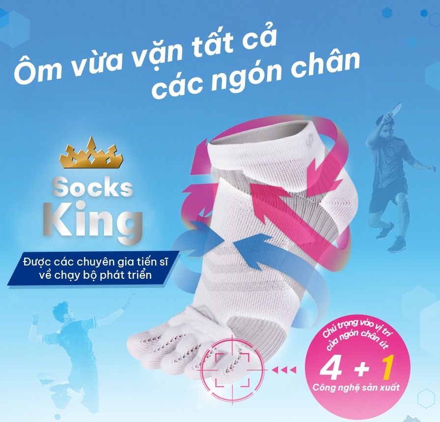 Tất/ Vớ Phiten 5 Toe Socks (socking)