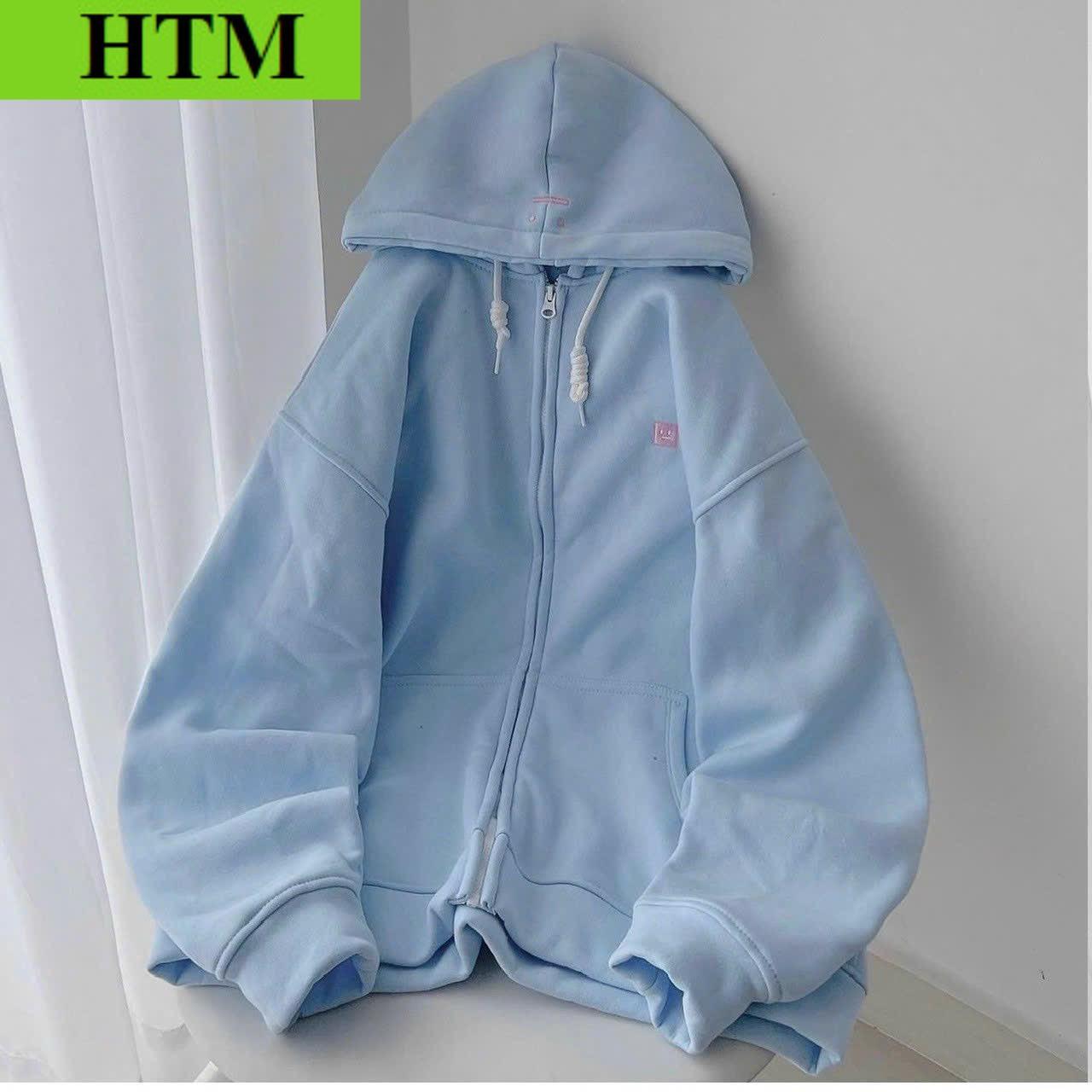 [FREESHIP] Áo Khoác Hoodie Nỉ Nam Nữ Dáng Khóa Kéo Cute Chất Vải Dày Dặn Với Dáng Form Rộng Có Mũ Cá Tính Áo Đẹp Hàng Hot Trend HTM FASHION - Xanh