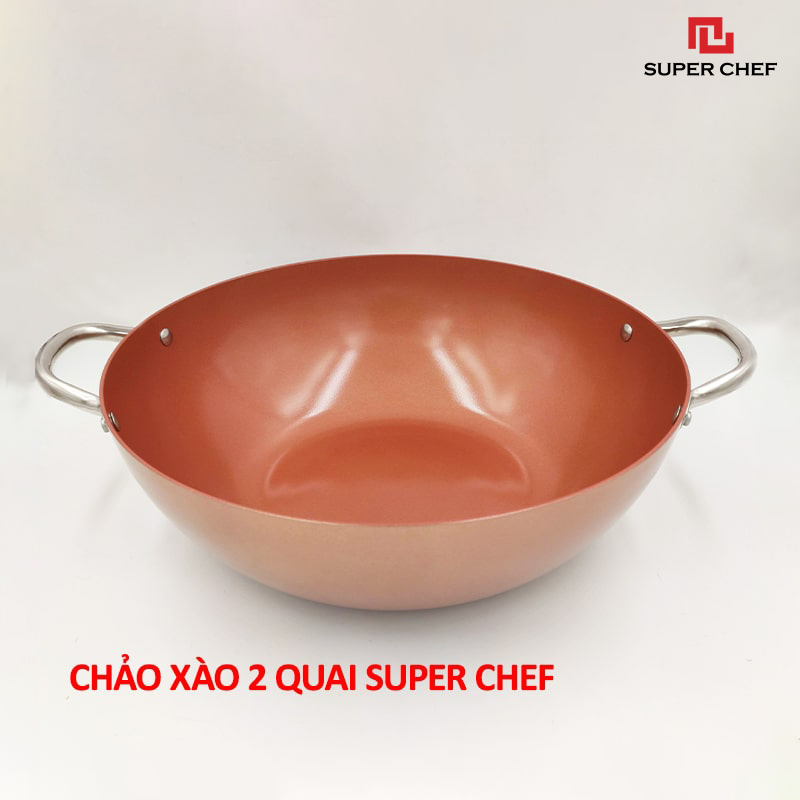 Chảo Xào Chống Dính Ceramic Vành To Cao Cấp, Siêu An Toàn, Không Bong Tróc, Hạn Chế Trầy Xước siêu Bền Bỉ, Tiện Lợi ( size 32 và 36cm)