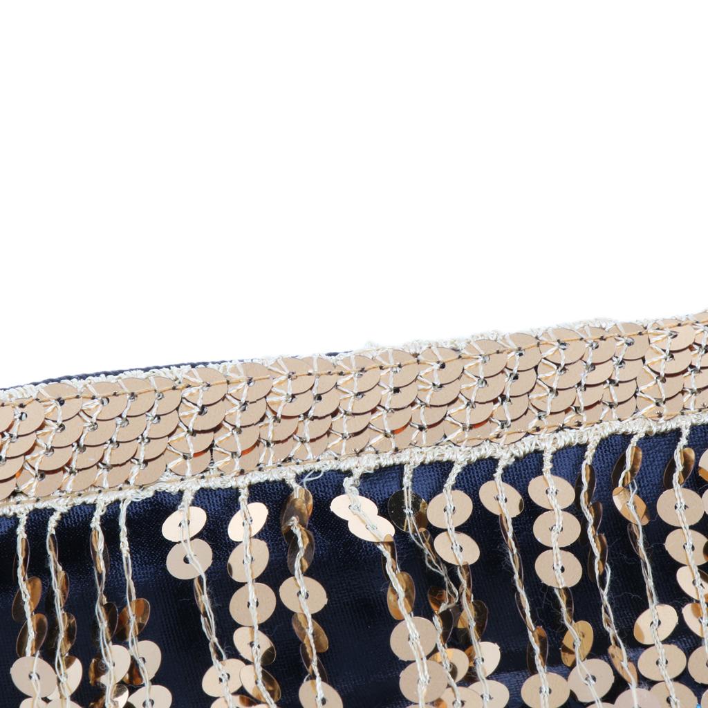 Sequins Indian Belly Dance Hip Skirt Waist Belt Hip Scarf Wrap Dancewear