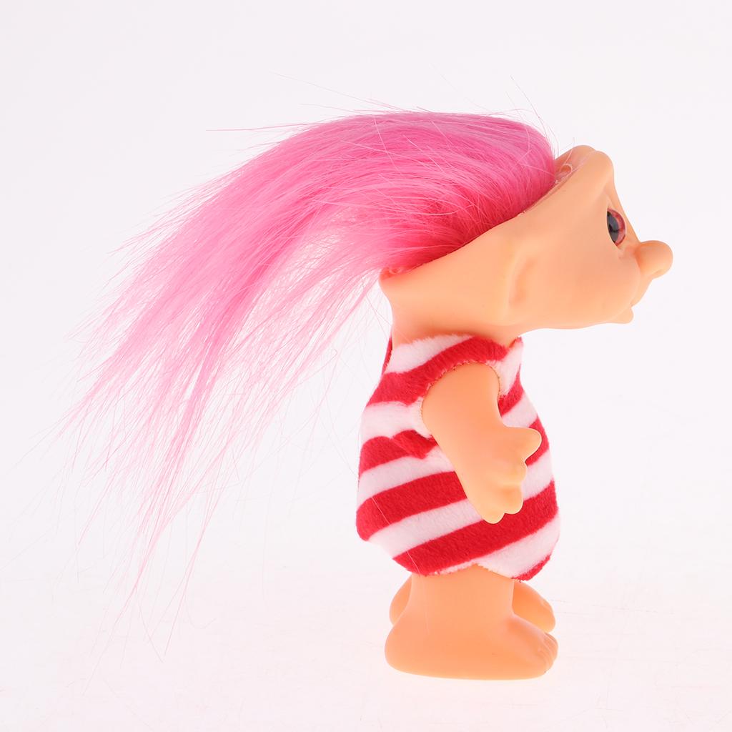 Tinh Tế May Mắn Troll Búp Bê Mini Nhân Vật Hành Động Đồ Chơi Trang Trí Bánh Hoa Hồng Đỏ