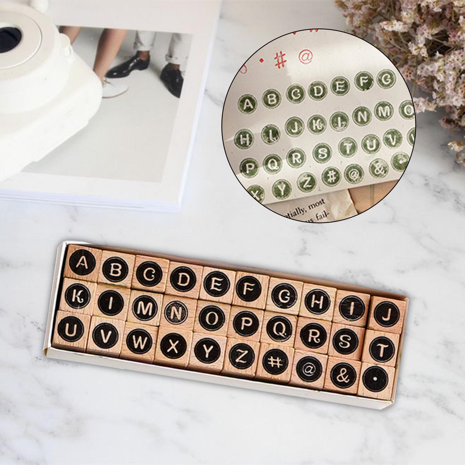 2 Set of Wooden Letters Rubber Stamp Set Scrapbook Stationery DIY Art